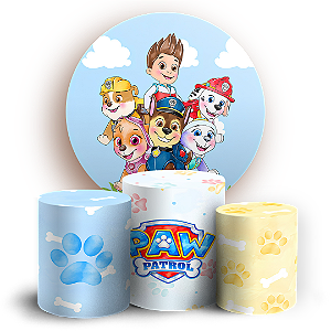 Capas Painel Redondo e Trio Cilindro Sublimado - Patrulha Canina