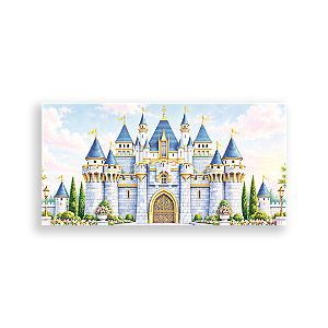 Capa Painel Retangular Sublimado - Castelo Azul