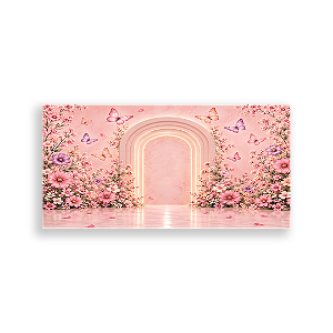 Capa Painel Retangular Sublimado - Jardim Borboletas - Arco