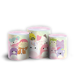 Capas Trio Cilindro Sublimado Veste Fácil - Squishmallow