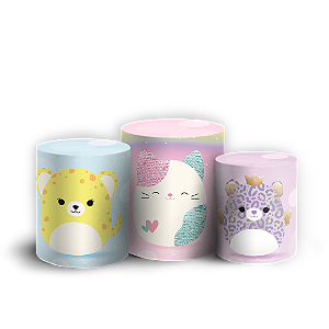 Capas Trio Cilindro Sublimado Veste Fácil - Squishmallow