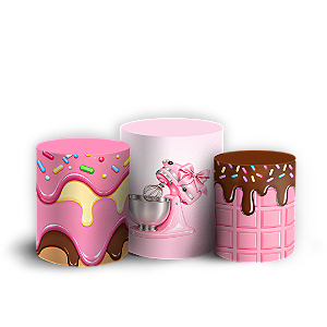 Capas Trio Cilindro Sublimado Veste Fácil - Confeitaria