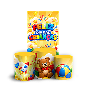 Capas Faixa Lateral e Trio Cilindro Sublimado Veste Fácil - Dia das Crianças