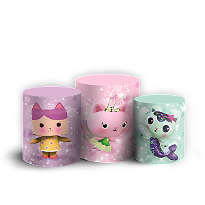 Capas Trio Cilindro Sublimado Veste Fácil - Casa Mágica da Gabby