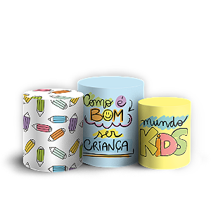 Capas Trio Cilindro Sublimado Veste Fácil - Dia das Crianças