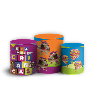 Capas Trio Cilindro Sublimado Veste Fácil - Dia das Crianças