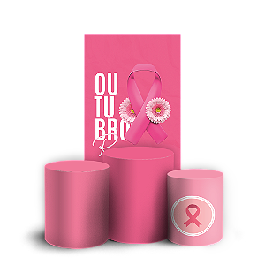Capas Faixa Lateral e Trio Cilindro Sublimado Veste Fácil - Outubro Rosa