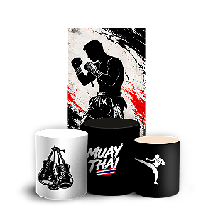 Capas Faixa Lateral e Trio Cilindro Sublimado Veste Fácil - Muay Thai
