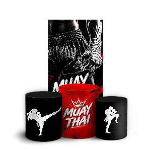 Capas Faixa Lateral e Trio Cilindro Sublimado Veste Fácil - Muay Thai