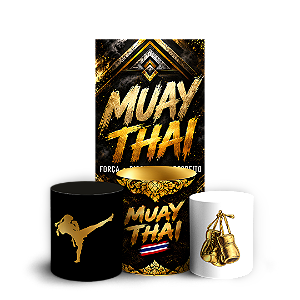 Capas Faixa Lateral e Trio Cilindro Sublimado Veste Fácil - Muay Thai