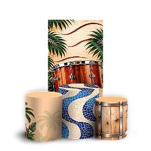Capas Faixa Lateral e Trio Cilindro Sublimado Veste Fácil - Roda de Samba