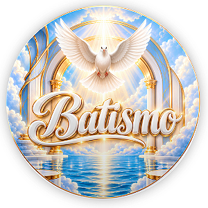 Capa Painel Redondo Sublimado - Batismo
