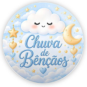 Capa Painel Redondo Sublimado - Chuva de Bênçãos