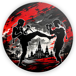 Capa Painel Redondo Sublimado - Muay Thai