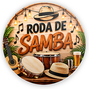 Capa Painel Redondo Sublimado - Roda de Samba
