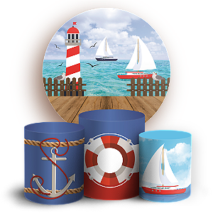 Capas Painel Redondo e Trio Cilindro Sublimado - Náutico