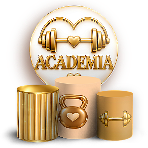 Capas Painel Redondo e Trio Cilindro Sublimado - Academia