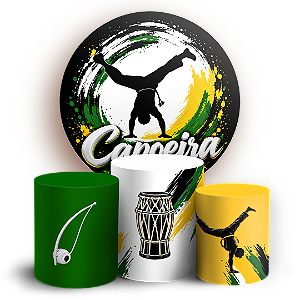 Capas Painel Redondo e Trio Cilindro Sublimado - Capoeira