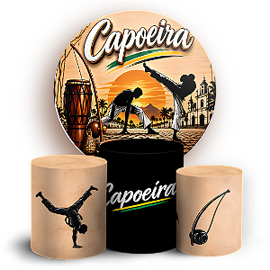 Capas Painel Redondo e Trio Cilindro Sublimado - Capoeira