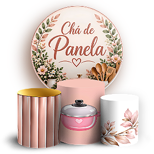 Capas Painel Redondo e Trio Cilindro Sublimado - Chá de Panela