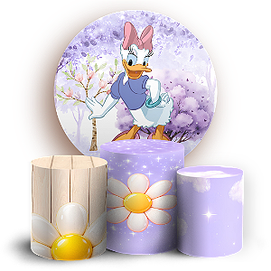 Capas Painel Redondo e Trio Cilindro Sublimado - Margarida Disney