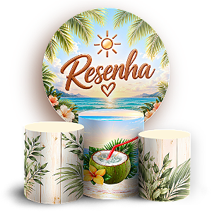 Capas Painel Redondo e Trio Cilindro Sublimado - Resenha Tropical