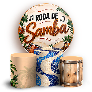 Capas Painel Redondo e Trio Cilindro Sublimado - Roda de Samba