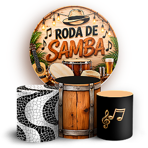 Capas Painel Redondo e Trio Cilindro Sublimado - Roda de Samba