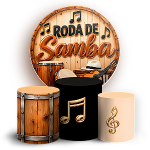 Capas Painel Redondo e Trio Cilindro Sublimado - Roda de Samba
