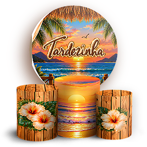 Capas Painel Redondo e Trio Cilindro Sublimado - Tardezinha
