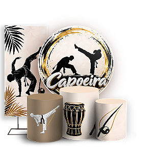 Capas Painel Redondo Trio Cilindro e Faixa Lateral Sublimado - Capoeira
