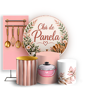 Capas Painel Redondo Trio Cilindro e Faixa Lateral Sublimado - Chá de Panela