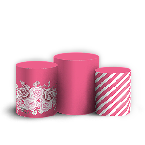 Capas Trio Cilindro Sublimado Veste Fácil - Outubro Rosa