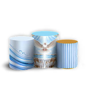 Capas Trio Cilindro Sublimado Veste Fácil - Batismo