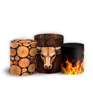 Capas Trio Cilindro Sublimado Veste Fácil - Churrasco