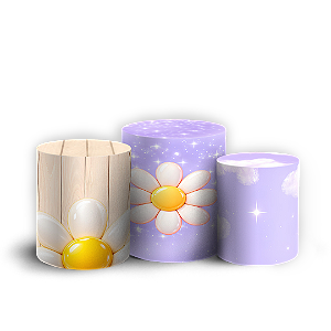 Capas Trio Cilindro Sublimado Veste Fácil - Margarida Disney