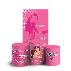 Capas Faixa Lateral e Trio Cilindro Sublimado Veste Fácil - Outubro Rosa