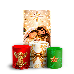 Capas Faixa Lateral e Trio Cilindro Sublimado Veste Fácil - Feliz Natal