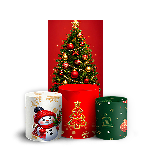 Capas Faixa Lateral e Trio Cilindro Sublimado Veste Fácil - Feliz Natal