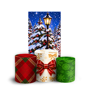 Capas Faixa Lateral e Trio Cilindro Sublimado Veste Fácil - Feliz Natal