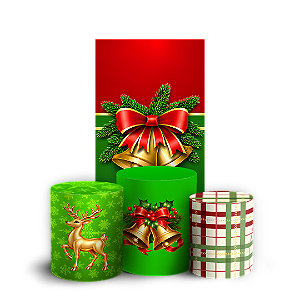 Capas Faixa Lateral e Trio Cilindro Sublimado Veste Fácil - Natal Verde