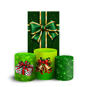 Capas Faixa Lateral e Trio Cilindro Sublimado Veste Fácil - Natal Verde