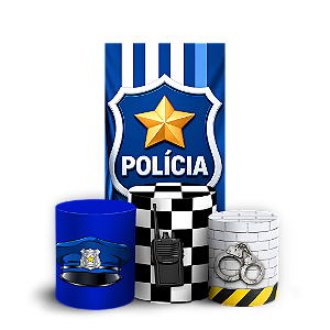 Capas Faixa Lateral e Trio Cilindro Sublimado Veste Fácil - Polícia