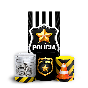 Capas Faixa Lateral e Trio Cilindro Sublimado Veste Fácil - Polícia