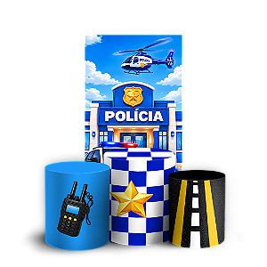 Capas Faixa Lateral e Trio Cilindro Sublimado Veste Fácil - Polícia