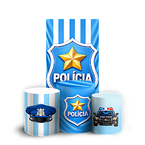 Capas Faixa Lateral e Trio Cilindro Sublimado Veste Fácil - Polícia