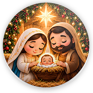 Capa Painel Redondo Sublimado - Feliz Natal
