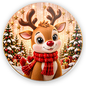 Capa Painel Redondo Sublimado - Feliz Natal