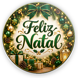 Capa Painel Redondo Sublimado - Natal Verde
