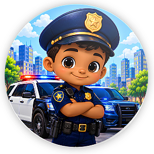Capa Painel Redondo Sublimado - Polícia
